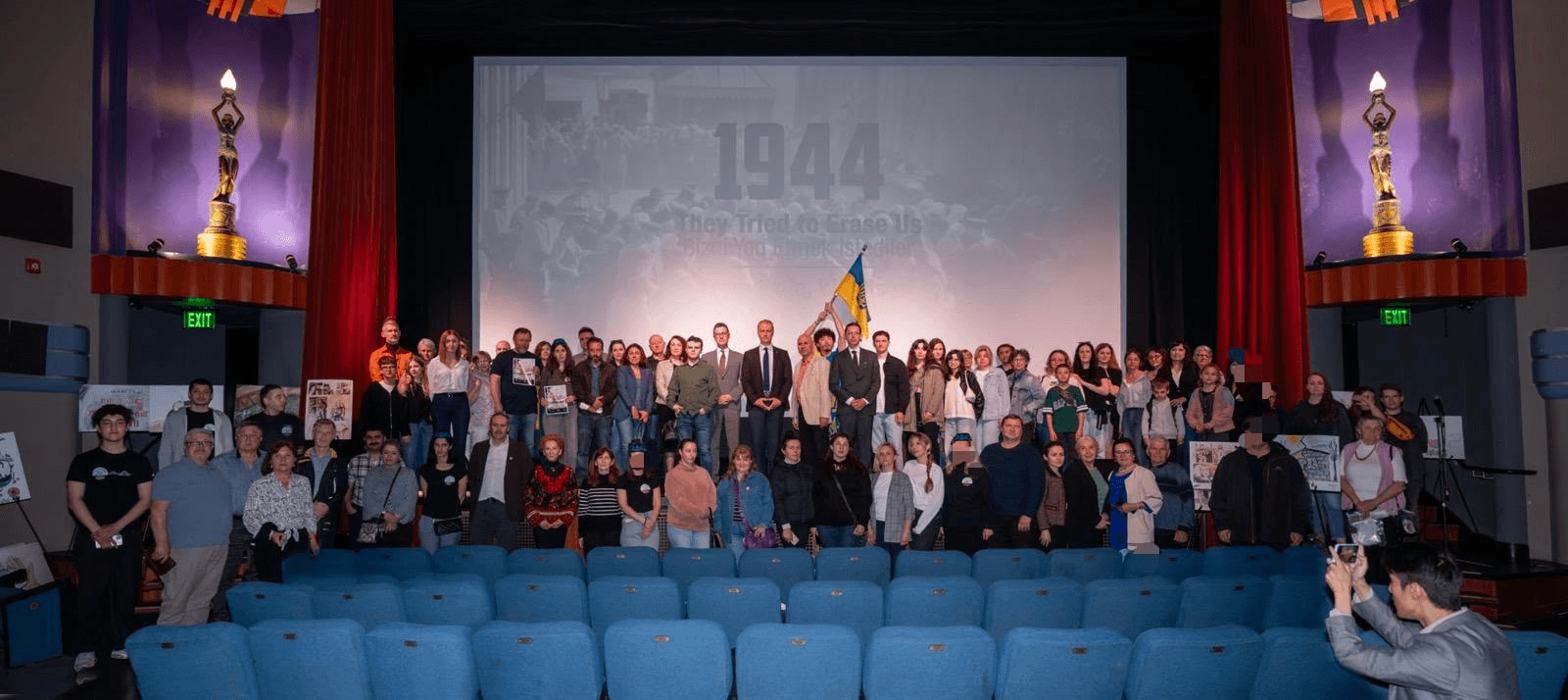 Audience and organizers following the 2025 screening of Her Heart, held for the 81st anniversary of the genocide of the Crimean Tatar people.